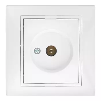 Розетка телевизионная с рамкой Lezard MIRA 701-0202-130 оконечная скрытая установка белый TV