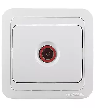 Розетка телевизионная Makel Mimoza встраиваемая белая (12027)