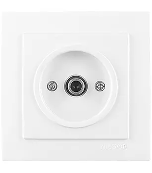 Розетка телевизионная с рамкой Nilson TOURAN 24111635 оконечная TV-SAT скрытая установка белая