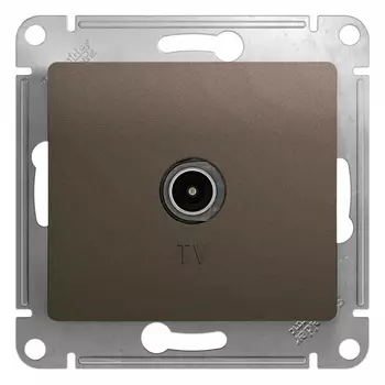 Розетка телевизионная Systeme Electric Glossa встраиваемая шоколад (GSL000893)