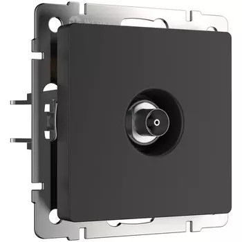 Розетка телевизионная Werkel WL08-TV-2W (a033758) скрытая установа черная матовая IP20 проходная