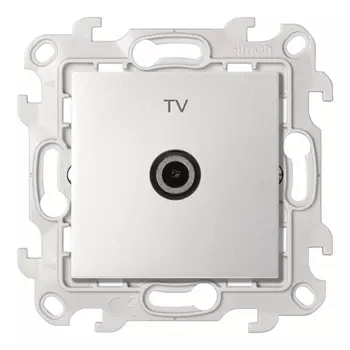 Розетка телевизионная Simon 24 Harmonie встраиваемая алюминий TV (2410475-033)