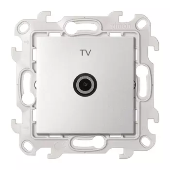 Розетка телевизионная Simon 24 Harmonie встраиваемая алюминий TV (2450476-033)