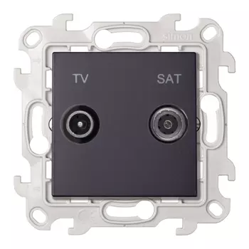 Розетка телевизионная Simon 24 Harmonie встраиваемая графит TV/ SAT (2410485-038)