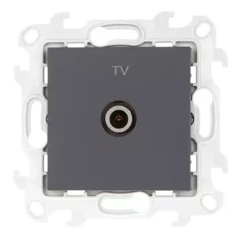 Розетка телевизионная Simon 24 Harmonie встраиваемая графит TV (2450476-038)
