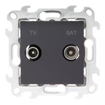 Розетка телевизионная Simon 24 Harmonie встраиваемая графит TV/ SAT (2410487-038)