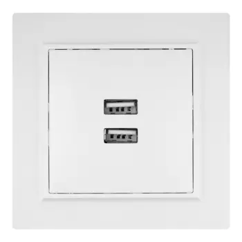 Розетка USB EKF Минск встраиваемая белая 2хUSB-А (ERR-2USB-100)