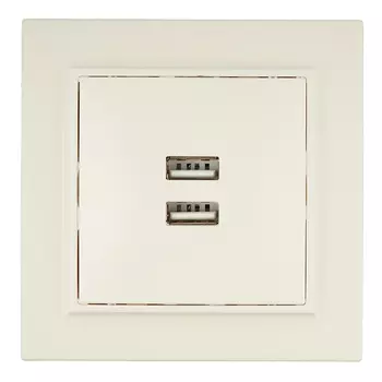 Розетка USB EKF Минск встраиваемая бежевая 2хUSB-А (ERR-2USB-200)