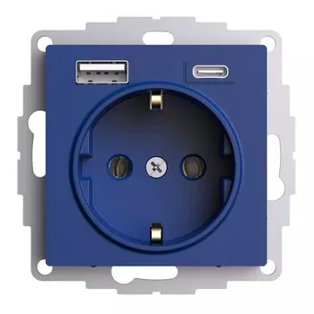 Розетка USB Systeme Electric AtlasDesign встраиваемая аквамарин USB-A/ Type-C (ATN001132)