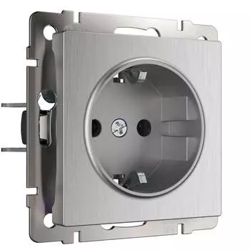 Розетка Werkel встраиваемая серебряная рифленая (a051368)