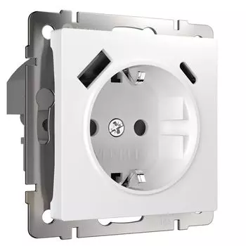 Розетка Werkel встраиваемая белая с USB-A/ Type-C (a056272)