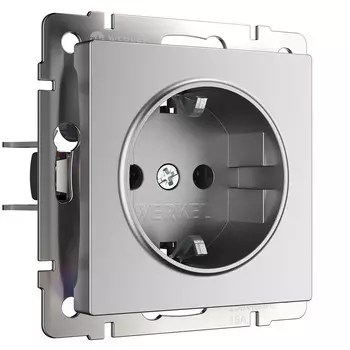 Розетка Werkel встраиваемая серебряная матовая (a063612)