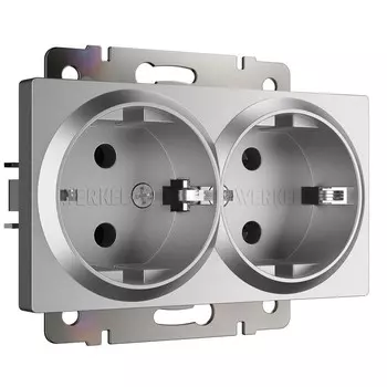 Розетка Werkel встраиваемая серебряная матовая (a063619)