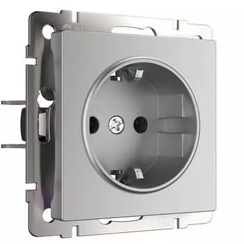 Розетка Werkel встраиваемая серебряная со шторками (a051519)