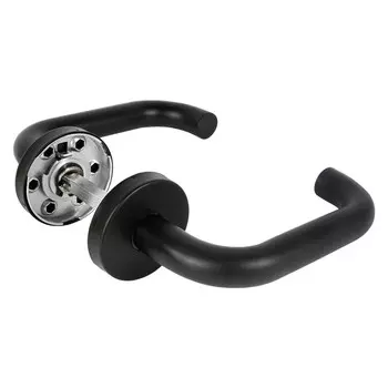 Ручка дверная Fuaro DSS-0203-19 для противопожарной двери круглая розетка черный (45457)