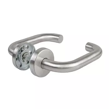 Ручка дверная Fuaro DSS-0203-19 для противопожарной двери круглая розетка нержавеющая сталь (44457)