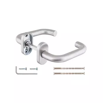 Ручка дверная Fuaro DSS-0203P-19 для противопожарной двери овальная розетка нержавеющая сталь (35693)