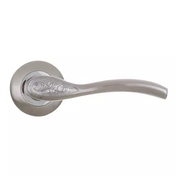 Ручка дверная Punto Rumba круглая розетка матовый никель/хром