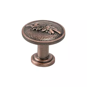 Ручка-кнопка мебельная Kerron Classic d28 мм металлическая античная медь (RK-001 AC)