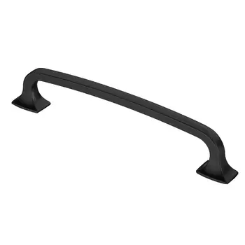 Ручка-скоба мебельная Kerron Classic 185 мм металлическая черная матовая (RS-112-160 BL)