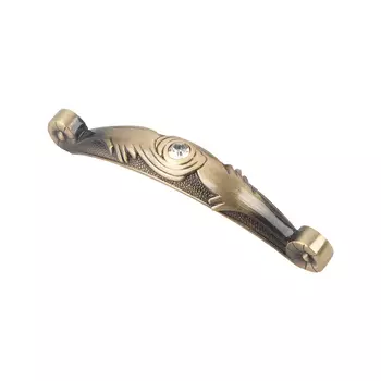 Ручка-скоба мебельная Kerron Crystal 112 мм металлическая с кристаллами бронза (CRL16-96 BA)