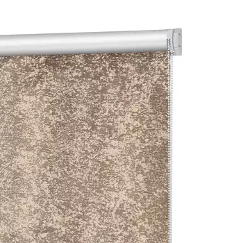 Рулонная штора блэкаут 100х160 см Decofest Марбл мини коричневая