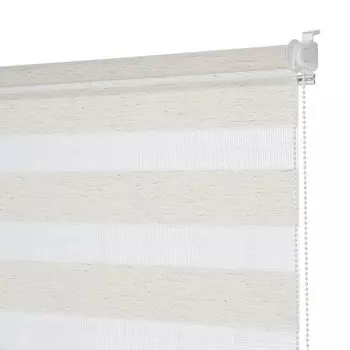 Рулонная штора день-ночь 100х160 см Decofest Бейс мини эко-бежевая