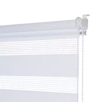 Рулонная штора день-ночь 140х180 см Decofest Бейс белая