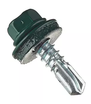 Саморезы кровельные с буром 19х5,5 мм металл-металл зеленые RAL 6005 Daxmer (250 шт.)