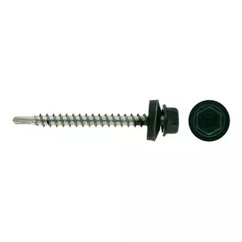 Саморезы кровельные с буром 50х4,8 мм металл-дерево зеленые RAL 6005 Daxmer (250 шт.)