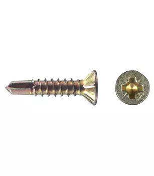 Саморезы оконные 19x3,9 мм с буром желтые (500 шт.)