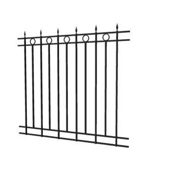 Секция заборная Стандарт 1700х2000 мм с фигурными элементами черная Ювента