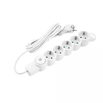 Сетевой фильтр Dwi 5 розеток 3 м 10 А 2,2 кВт белый (32576 5)