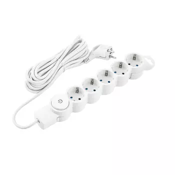 Сетевой фильтр Dwi 5 розеток 5 м 10 А 2,2 кВт белый (32577 2)