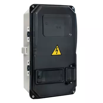 Щит распределительный навесной EKF ЩУРн-П 3/8 PROxima пластиковый IP55 379х216х113 мм 8 модулей с DIN-рейкой прозрачная дверь серый