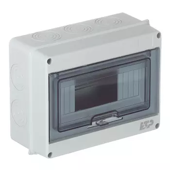 Щит распределительный навесной ETP пластиковый IP65 100х211х210 мм 8 модулей прозрачная дверь