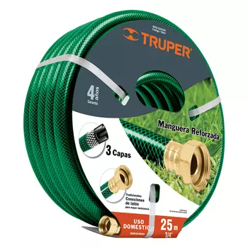 Шланг поливочный 3/4 25 м трехслойный Truper с коннектором (16041)
