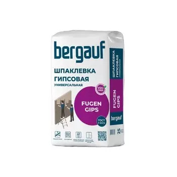 Шпаклевка гипсовая Bergauf Fugen Gips универсальная белая 25 кг