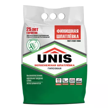 Шпаклевка гипсовая Юнис финишная 5 кг
