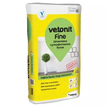 Шпаклевка полимерная Vetonit Fine суперфинишная белая 20 кг