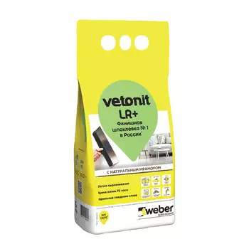 Шпаклевка полимерная Vetonit LR+ белая 5 кг
