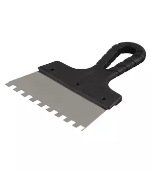 Шпатель зубчатый 150х8 мм с пластиковой ручкой (131148)