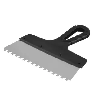 Шпатель зубчатый 200х6 мм с пластиковой ручкой (109445)