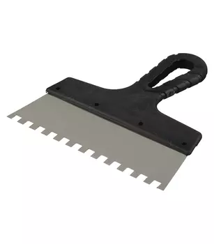 Шпатель зубчатый 200х8 мм с пластиковой ручкой (109446)