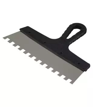 Шпатель зубчатый 250х10 мм с пластиковой ручкой (131151)