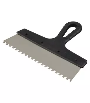 Шпатель зубчатый 250х6 мм с пластиковой ручкой (109447)