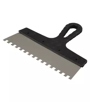 Шпатель зубчатый 250х8 мм с пластиковой ручкой (109448)