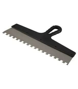 Шпатель зубчатый 350х10 мм с пластиковой ручкой (131157)