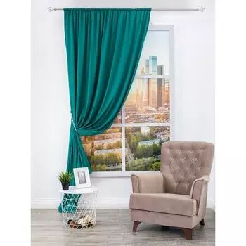 Штора бархат изумрудная 200х260 см Amore Mio (28977)