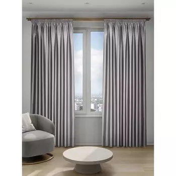 Штора блэкаут светло-серая 200х280 см Decofest Тринити (153.751)